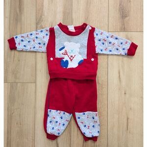 Vintage Colourblock Baby Teddy Outfit